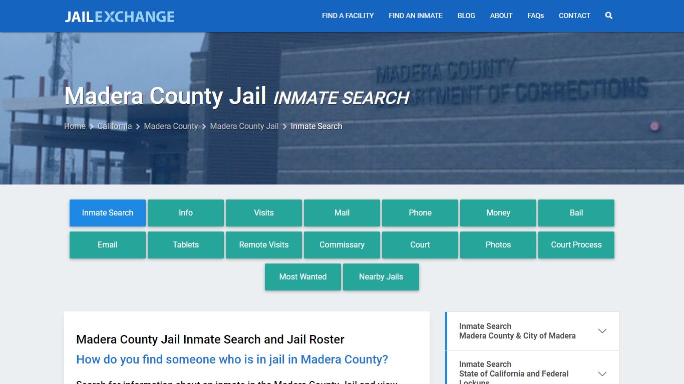 Madera County Jail Inmate Search - Jail Exchange